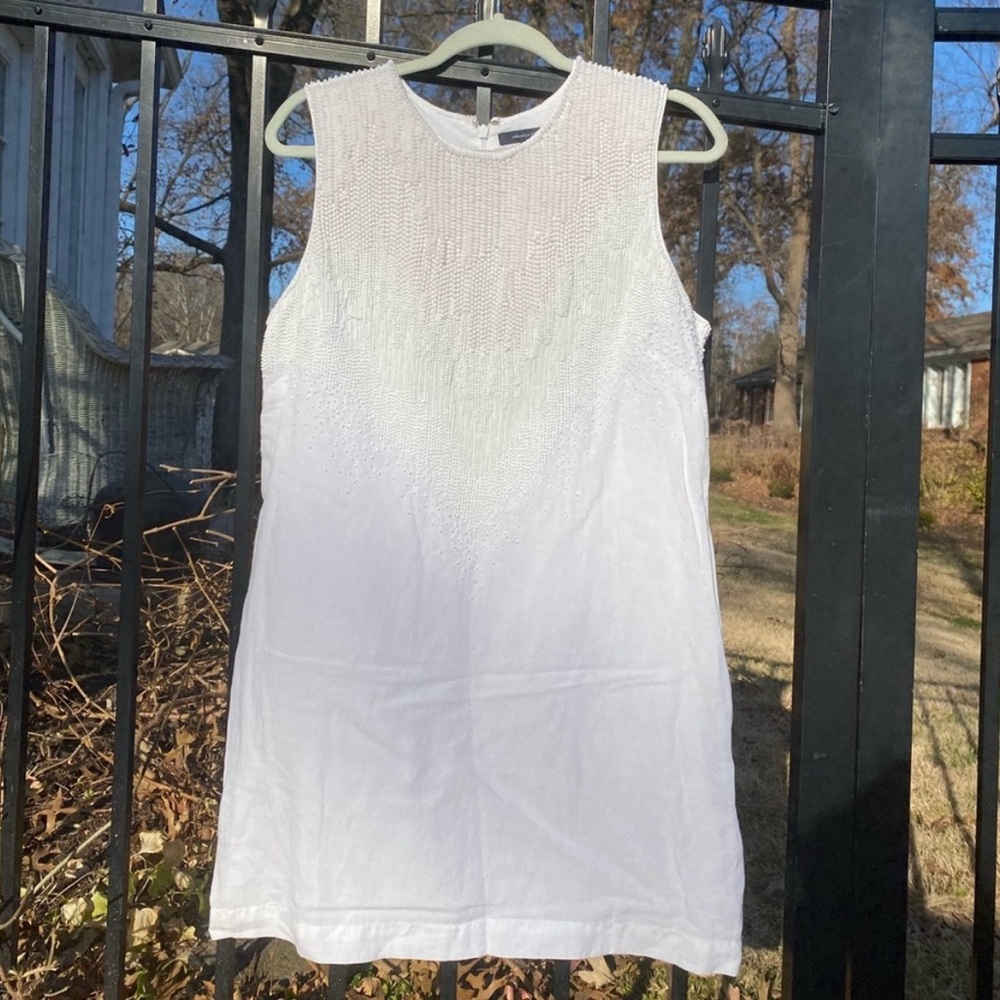 NWT French Connection Harmony Beaded White Dress Size 10